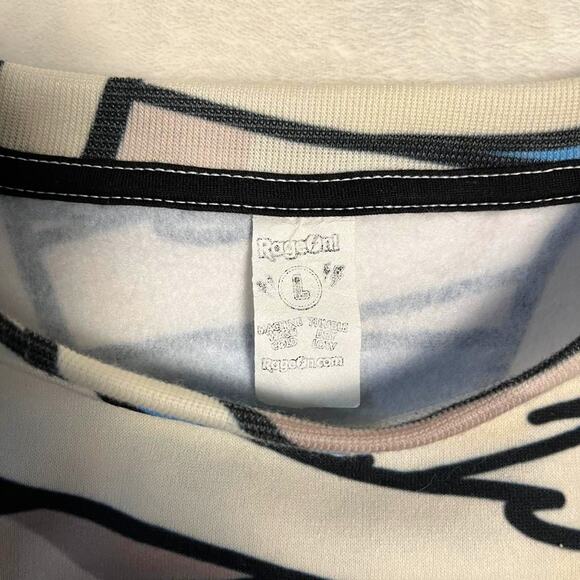 RageOn Mummy Wrap Sweatshirt Size Large White Beige Blue Aura Vibes Skate Emo - Picture 3 of 8